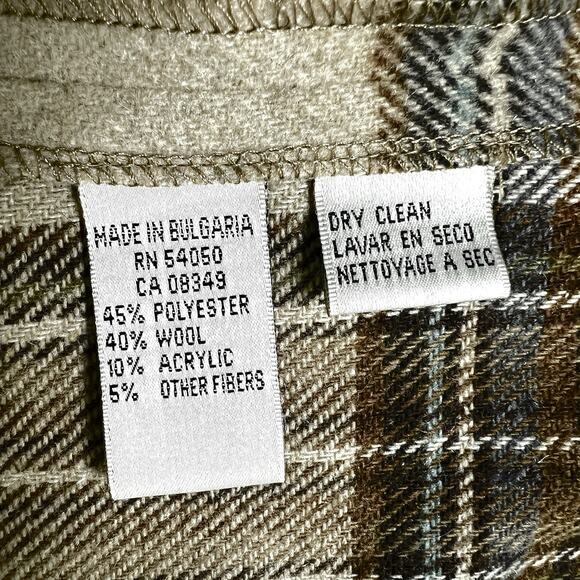 Evan Picone Blazer Jacket Women Size 12 Plaid Wool Blend Brown Career Casual Vtg - Picture 7 of 13